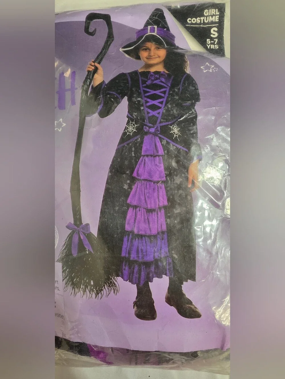 Spooktacular Creations Girls Small 5-7 Fairytale Deluxe Witch Costume W/Broom